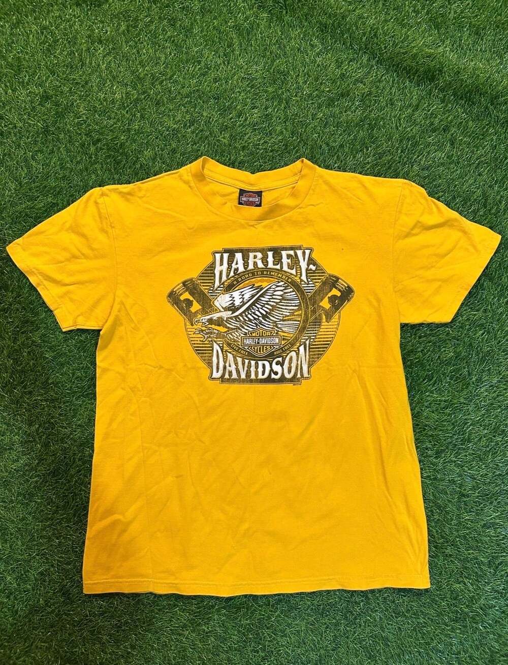Harley-Davidson Graphic T-Shirt Size L Yellow Texoma Sherman Texas